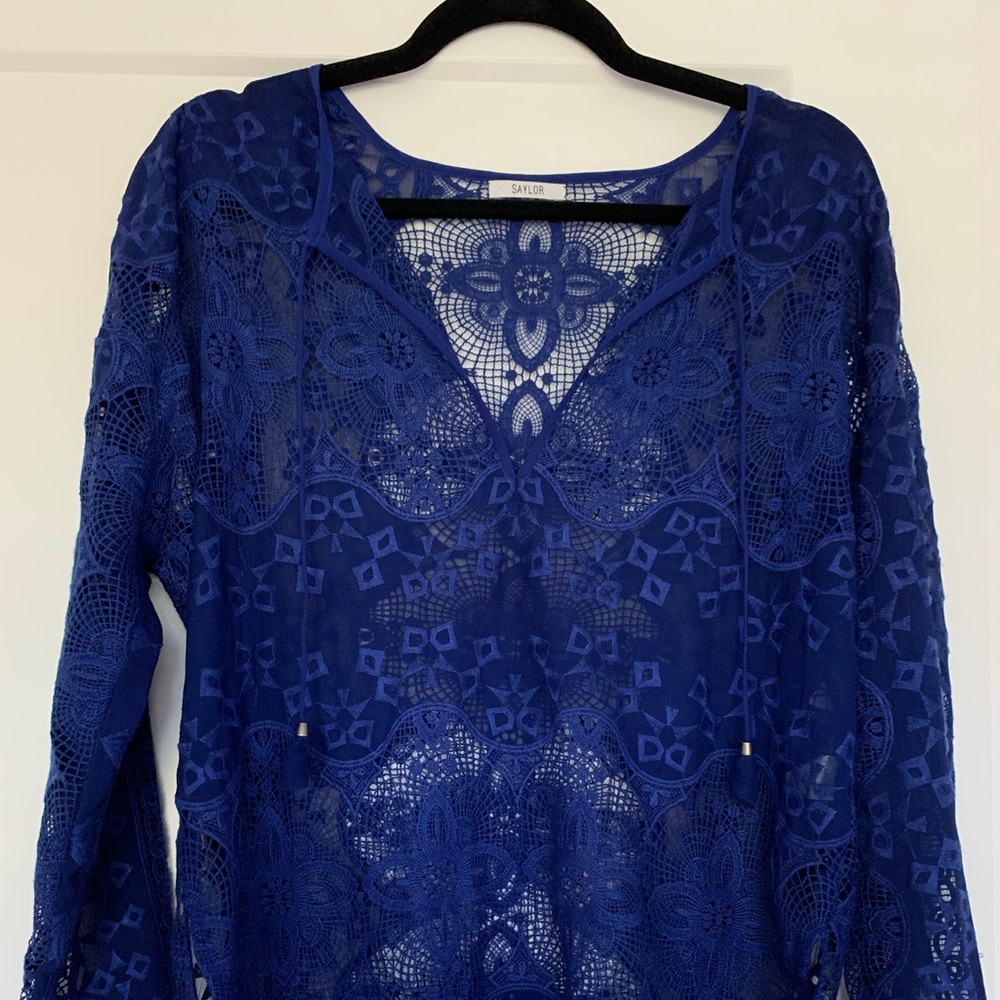 Saylor Blue Lace Top